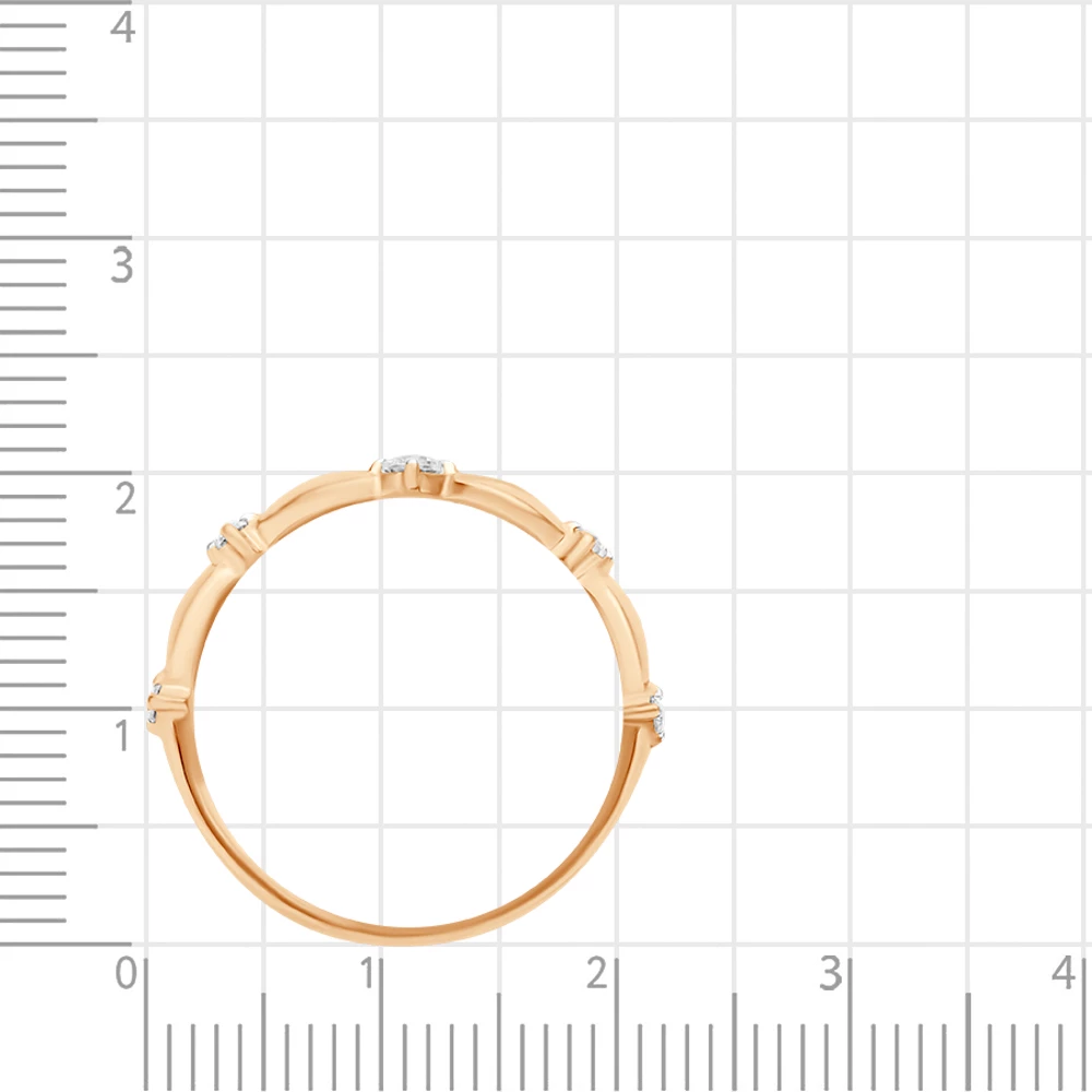 Кольцо с фианитами из красного золота 585 пробы 4
