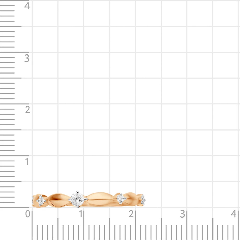 Кольцо с фианитами из красного золота 585 пробы 3