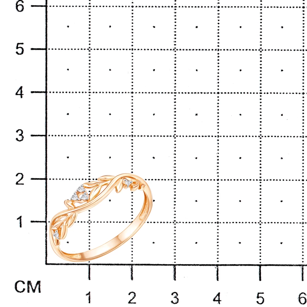 Кольцо с фианитами из красного золота 375 пробы 3