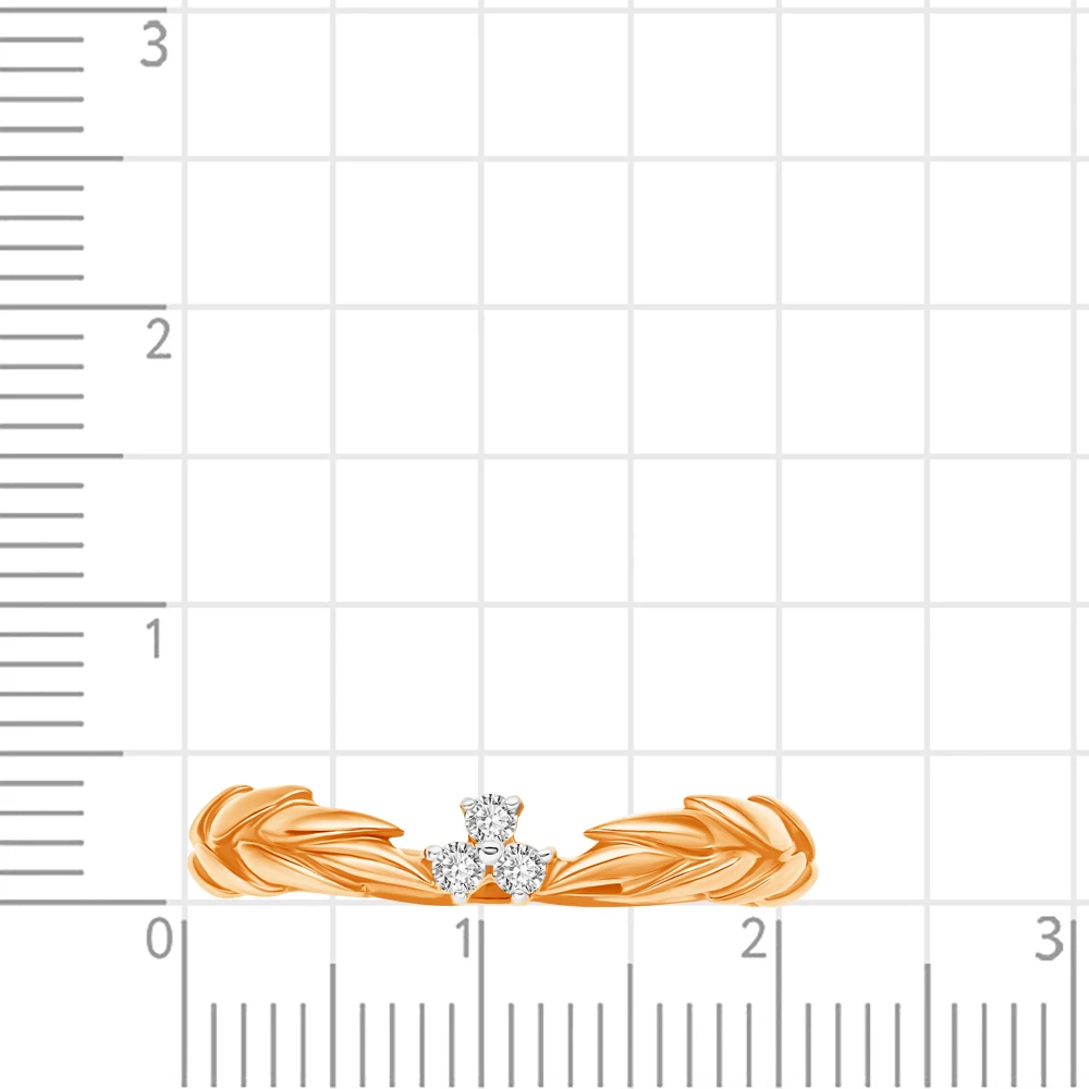 Кольцо с фианитами из красного золота 585 пробы 2