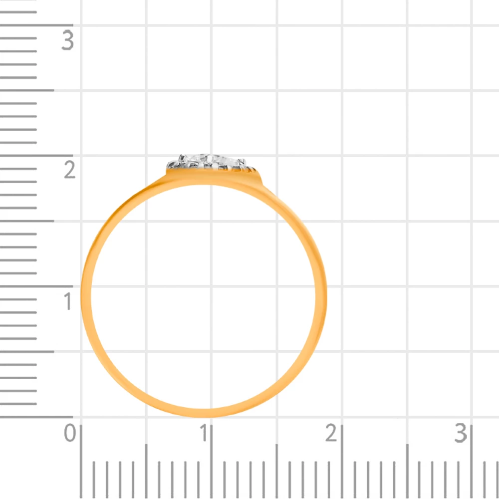 Кольцо с фианитами из красного золота 585 пробы 3