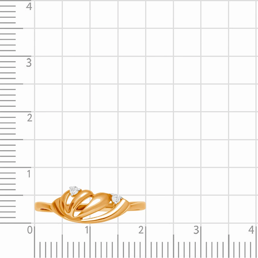 Кольцо с фианитами из красного золота 375 пробы 2