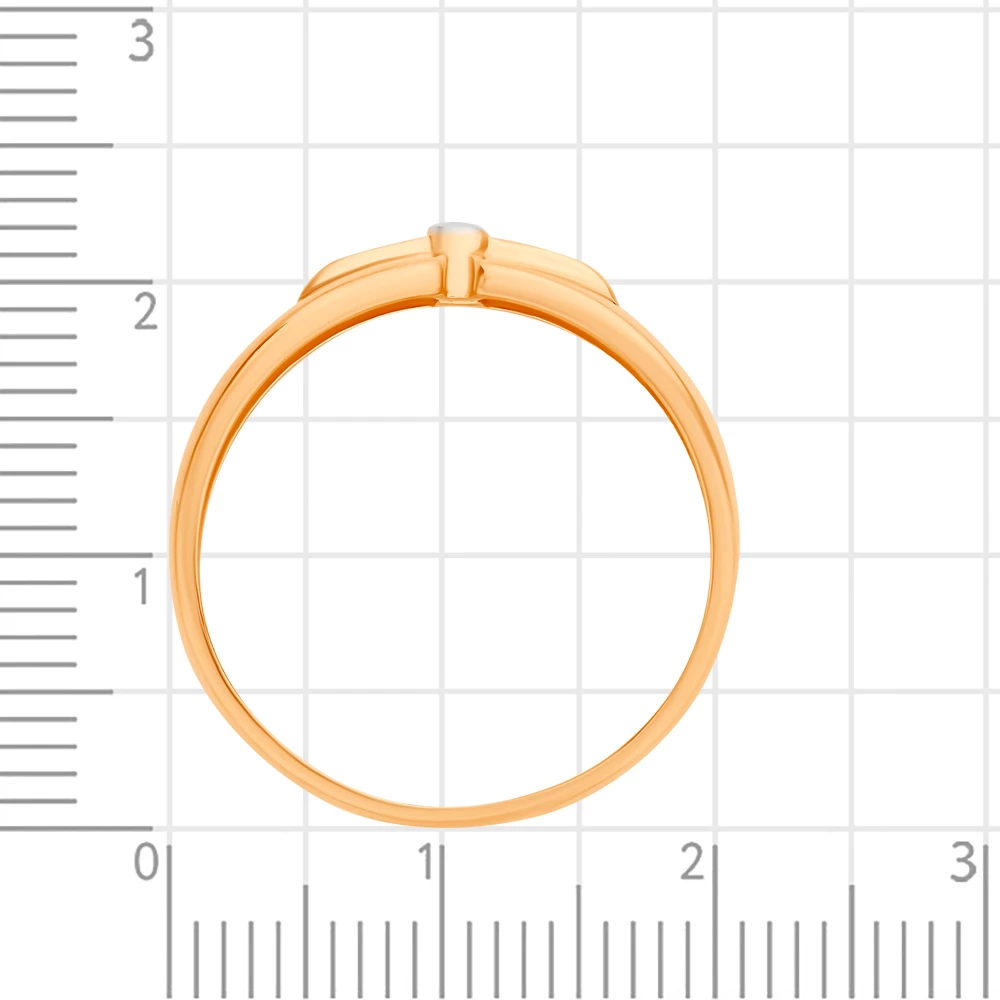 Кольцо с фианитом из красного золота 375 пробы 3