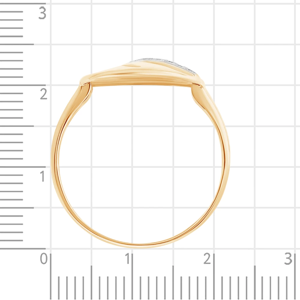 Кольцо с фианитами из красного золота 585 пробы 3