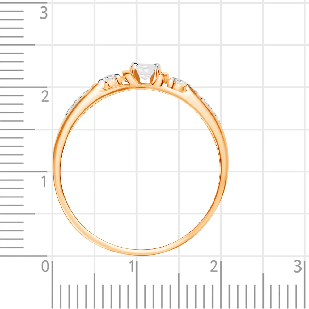 Кольцо с фианитами из красного золота 375 пробы 4