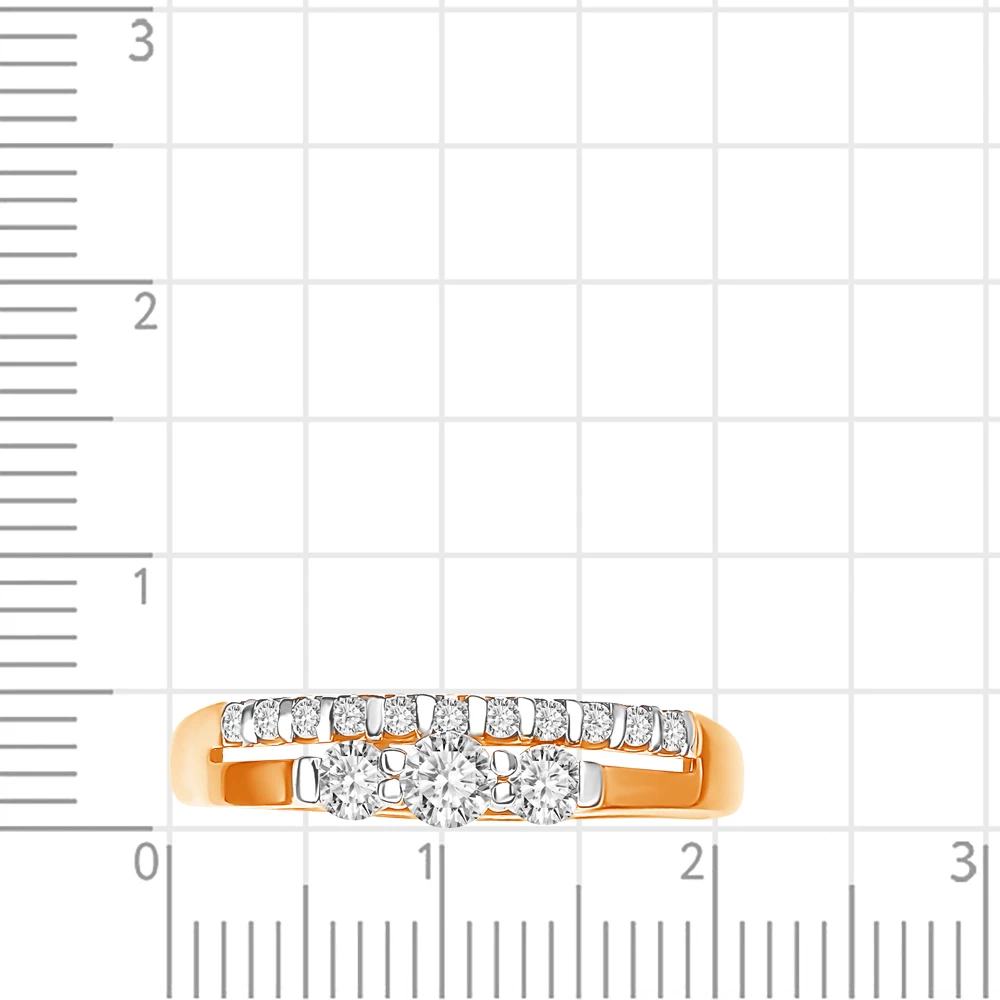 Кольцо с фианитами из красного золота 375 пробы 3
