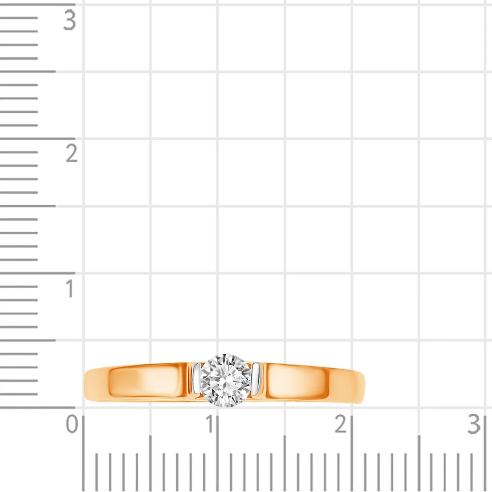 Кольцо с фианитом из красного золота 375 пробы 3