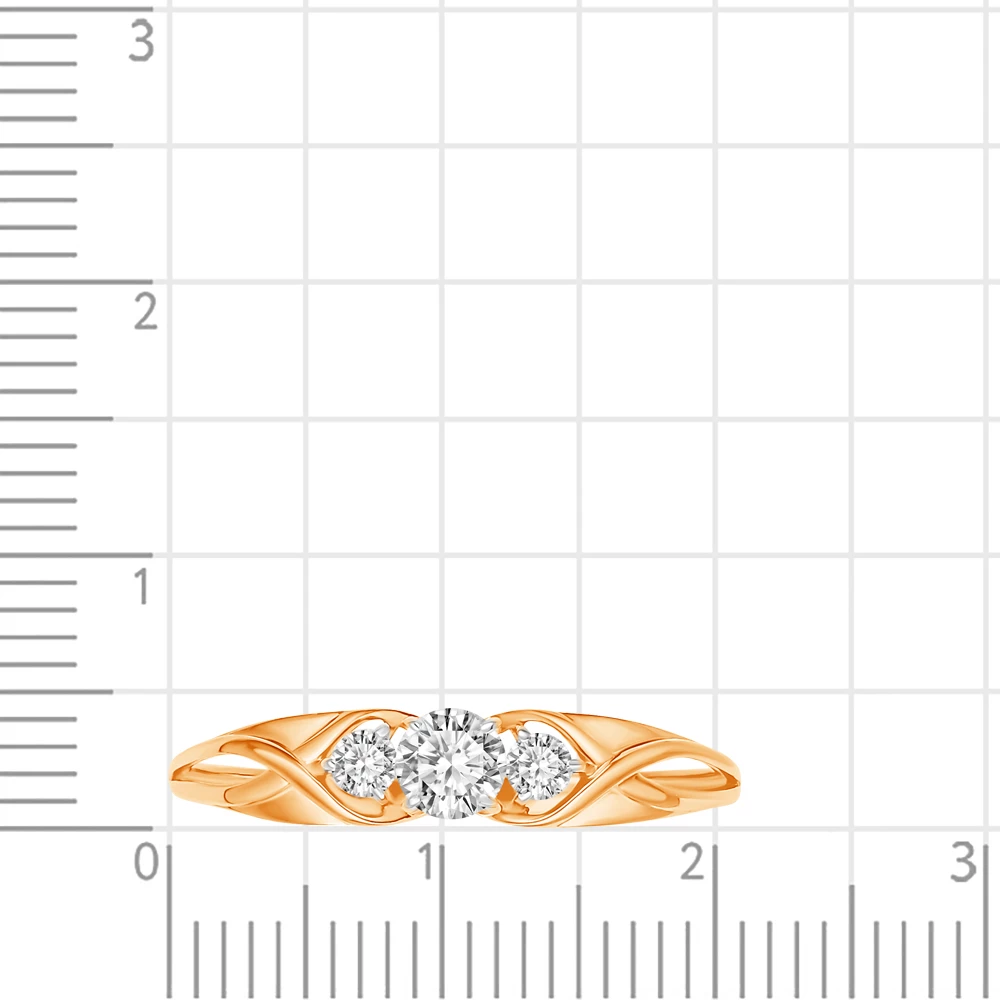 Кольцо с фианитами из красного золота 375 пробы 3