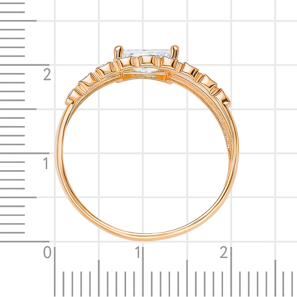 Кольцо с фианитами из красного золота 375 пробы 4