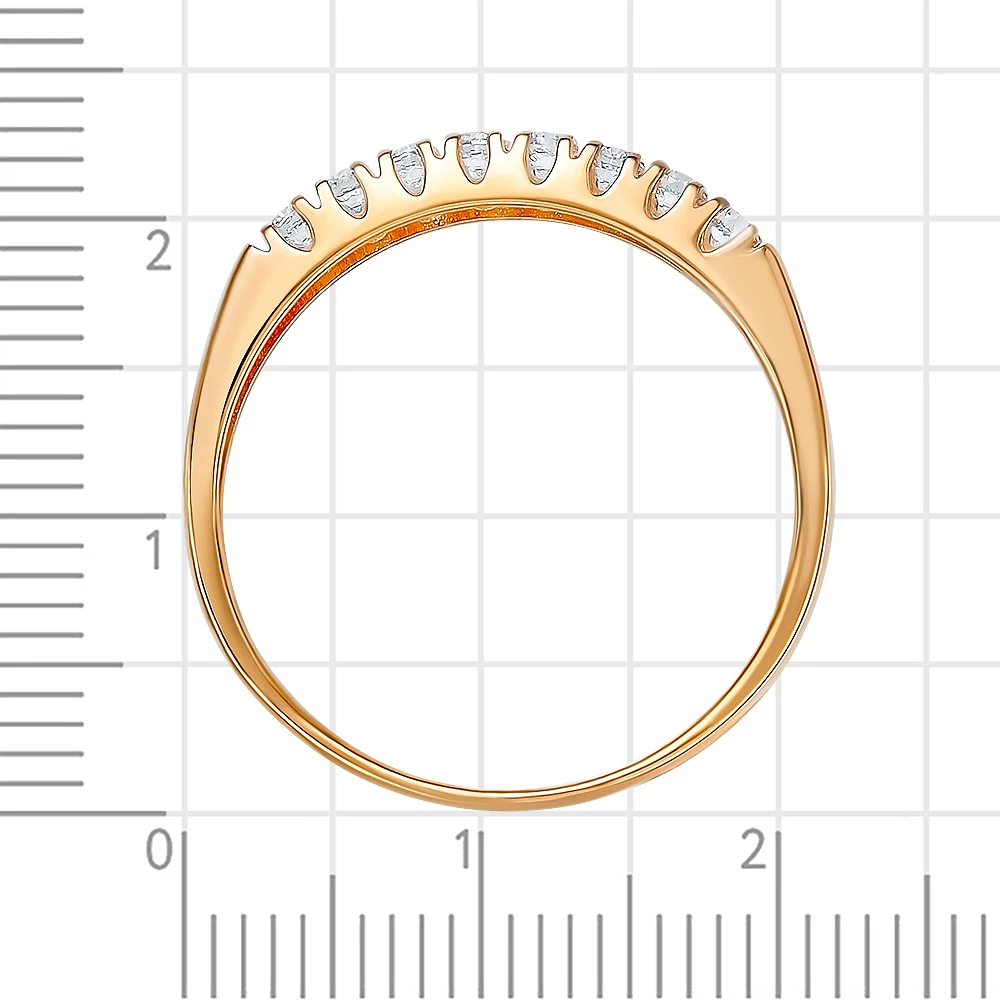 Кольцо с фианитами из красного золота 585 пробы 3