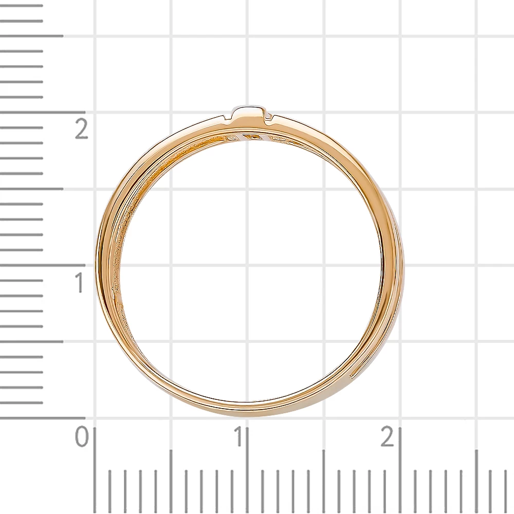 Кольцо с фианитом из красного золота 375 пробы 3
