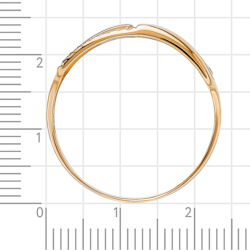 Кольцо с фианитами из красного золота 585 пробы 3