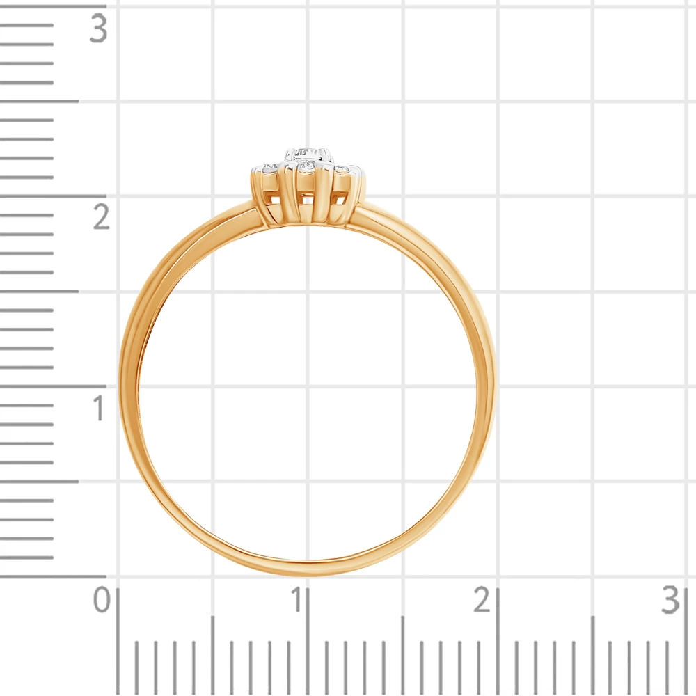 Кольцо с фианитами из красного золота 585 пробы 4