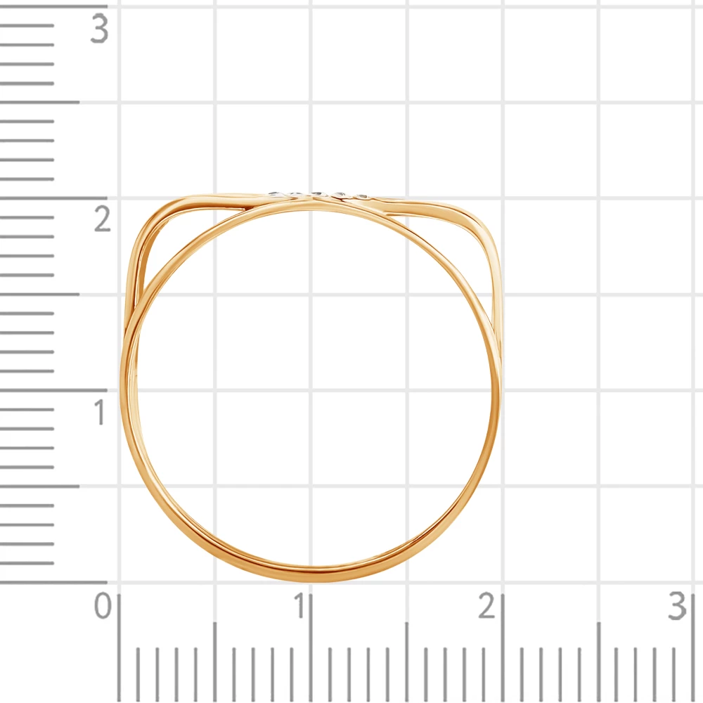 Кольцо с фианитами из красного золота 585 пробы 4