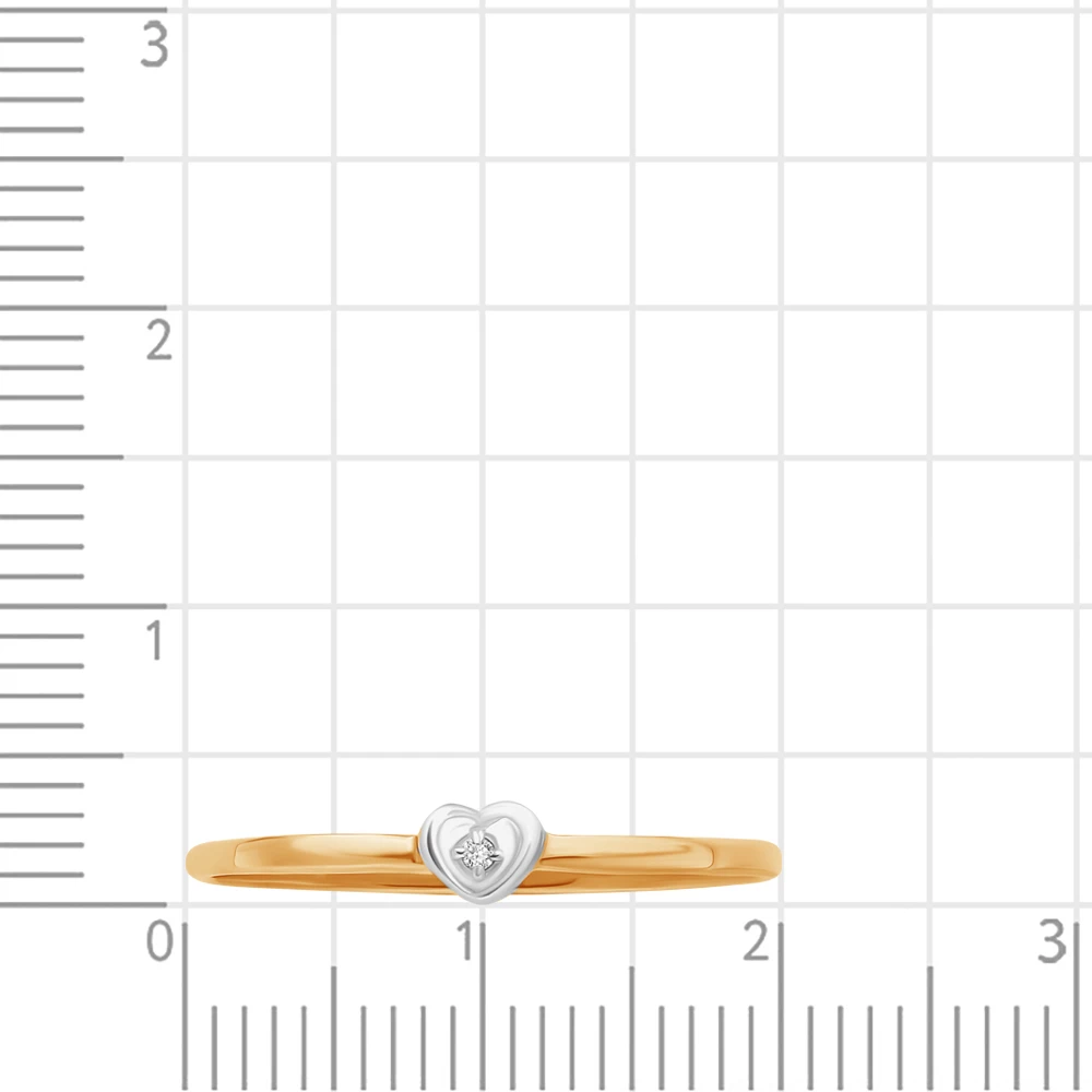 Кольцо с фианитом из красного золота 585 пробы 3