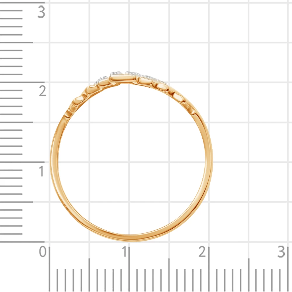 Кольцо с фианитами из красного золота 585 пробы 4