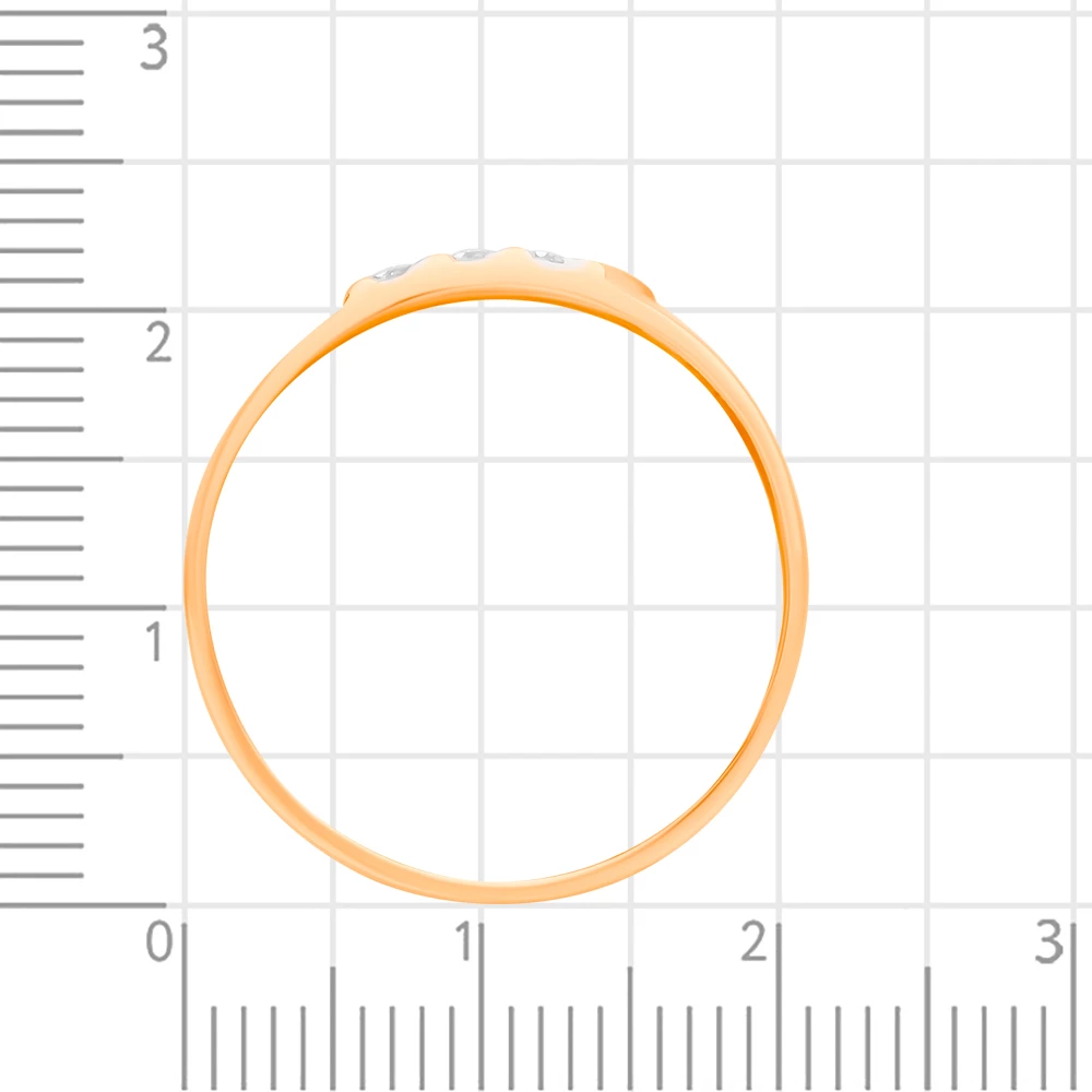Кольцо с фианитами из красного золота 585 пробы 4