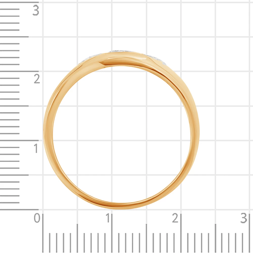Кольцо с фианитами из красного золота 585 пробы 4