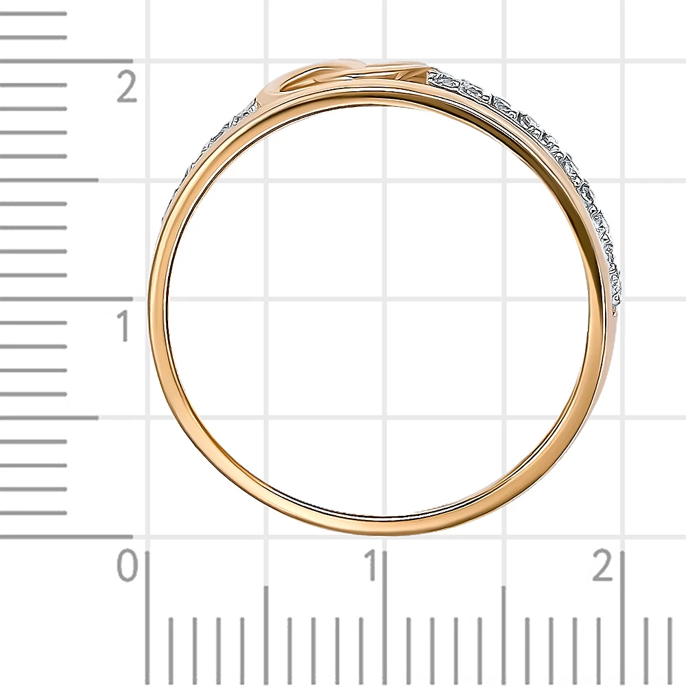 Кольцо с фианитами из красного золота 585 пробы 3