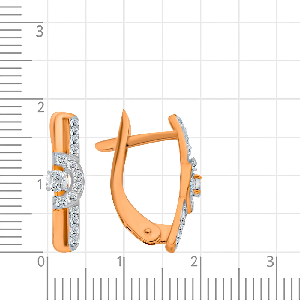 Серьги с фианитами из красного золота 375 пробы 3