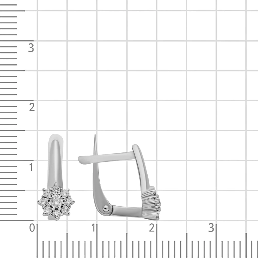 Серьги с фианитами из белого золота 375 пробы 3