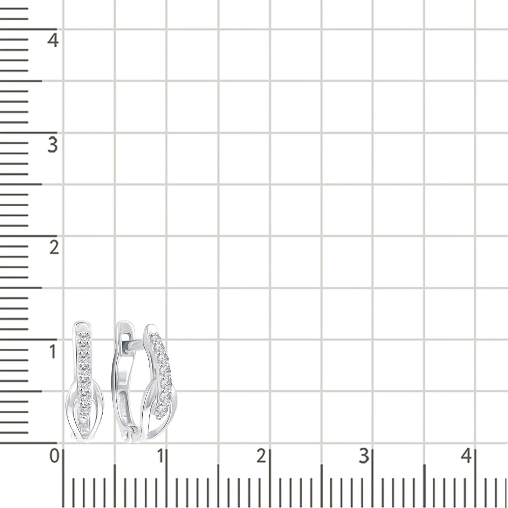 Серьги с фианитами из белого золота 375 пробы 2
