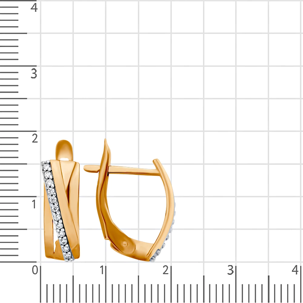 Серьги с фианитами из красного золота 375 пробы 2