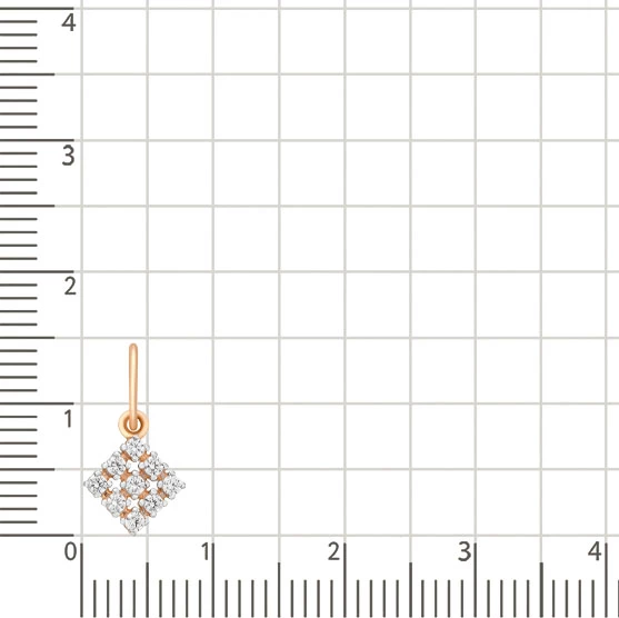 Подвес с фианитами из красного золота 585 пробы 2