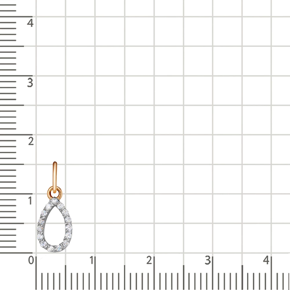 Подвес с фианитами из красного золота 375 пробы 2