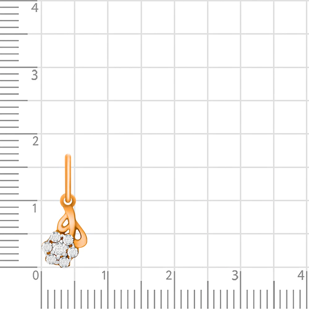 Подвес с фианитами из красного золота 375 пробы 2