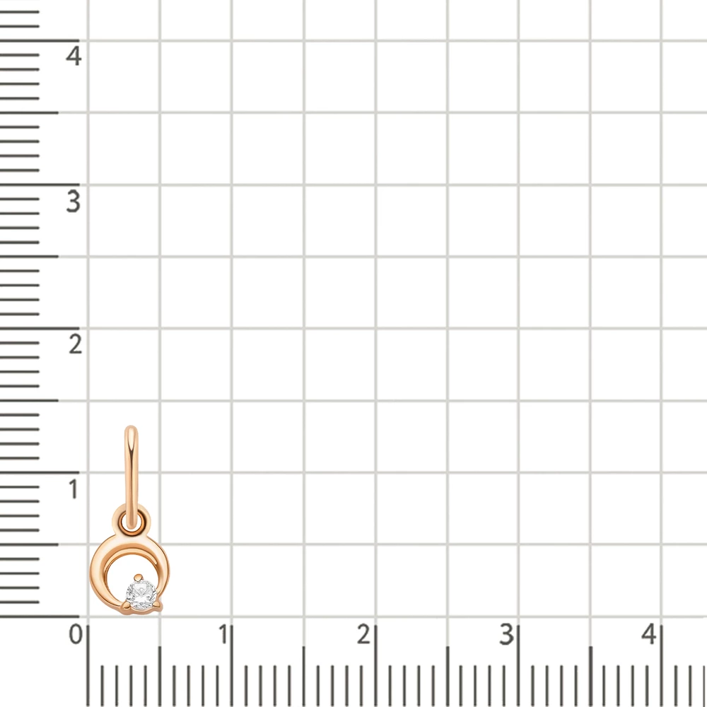 Подвес с фианитом из красного золота 375 пробы 2