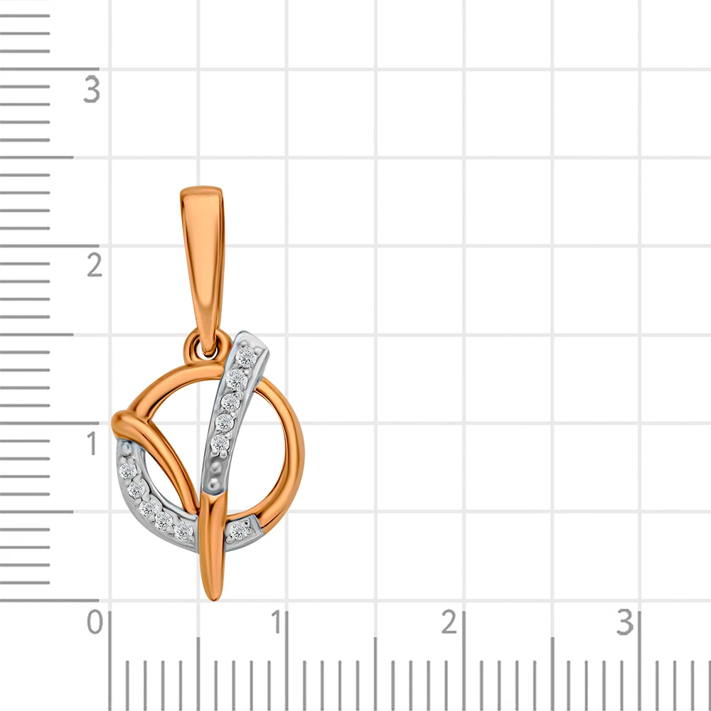 Подвес с фианитами из красного золота 375 пробы 2