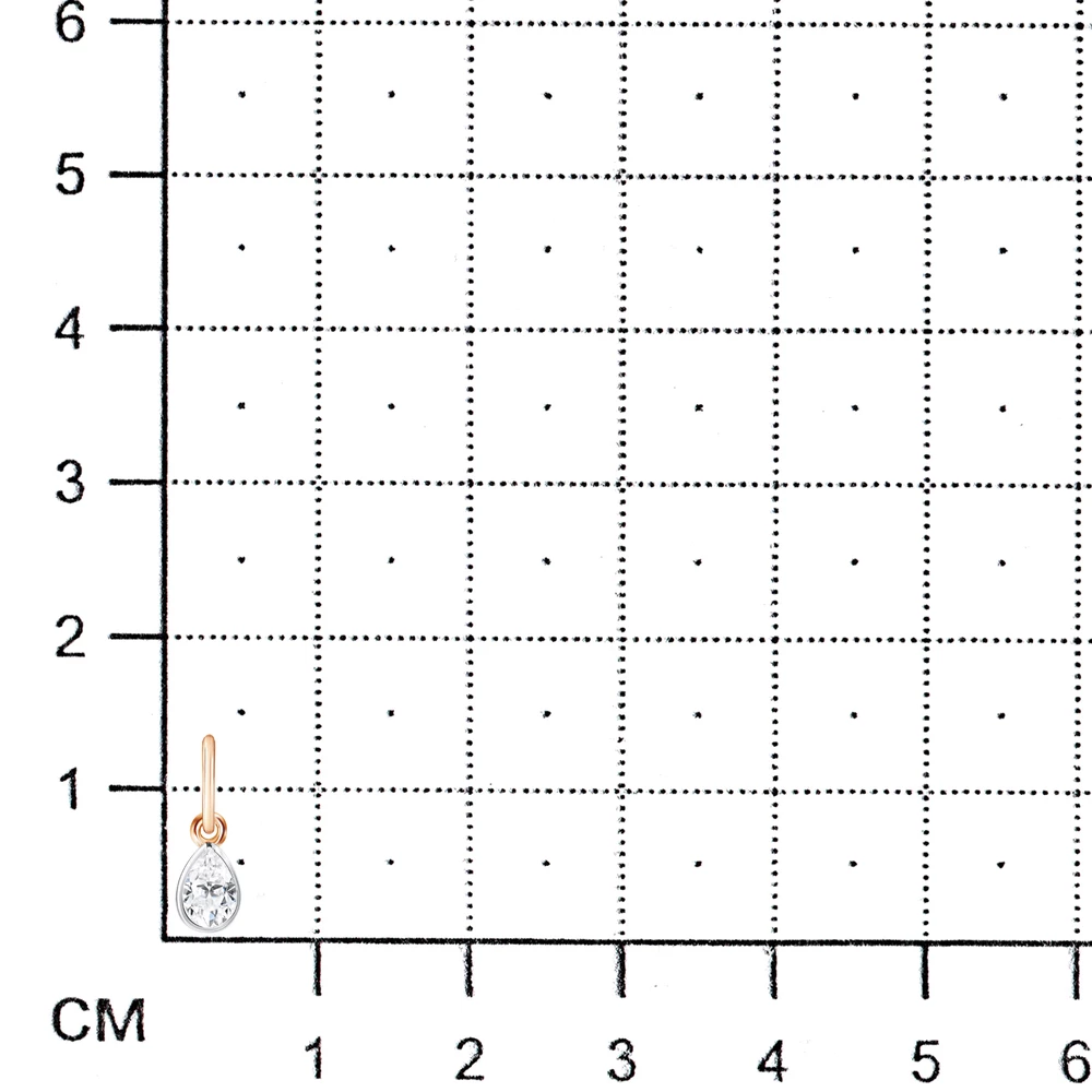 Подвес с фианитом из красного золота 585 пробы 2