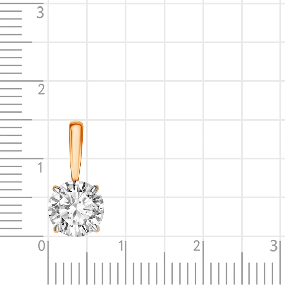 Подвес с фианитом из красного золота 375 пробы 3