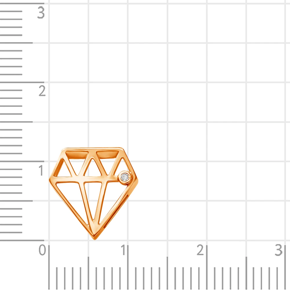 Подвес с фианитом из красного золота 375 пробы 2