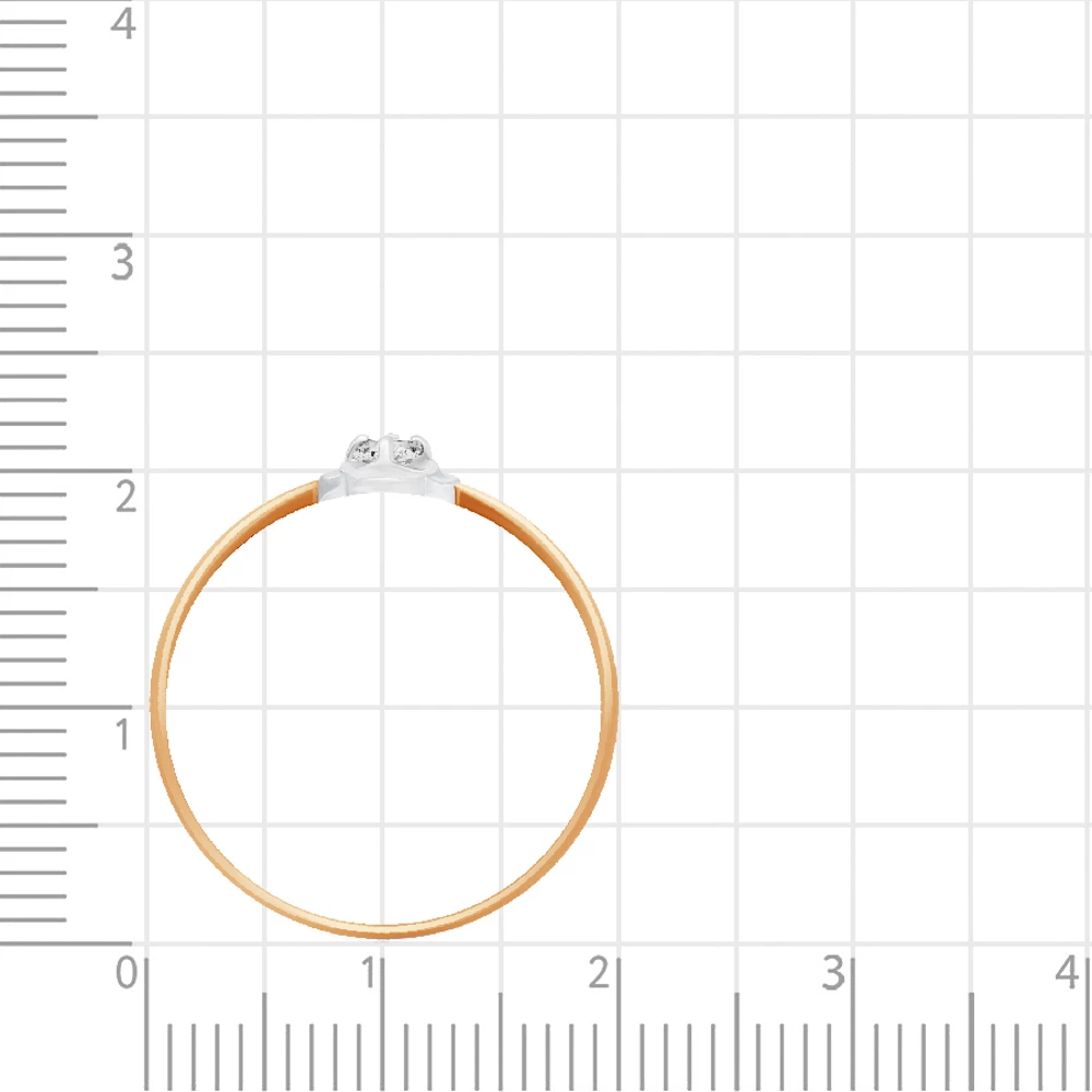 Кольцо с фианитом из красного золота 375 пробы 3
