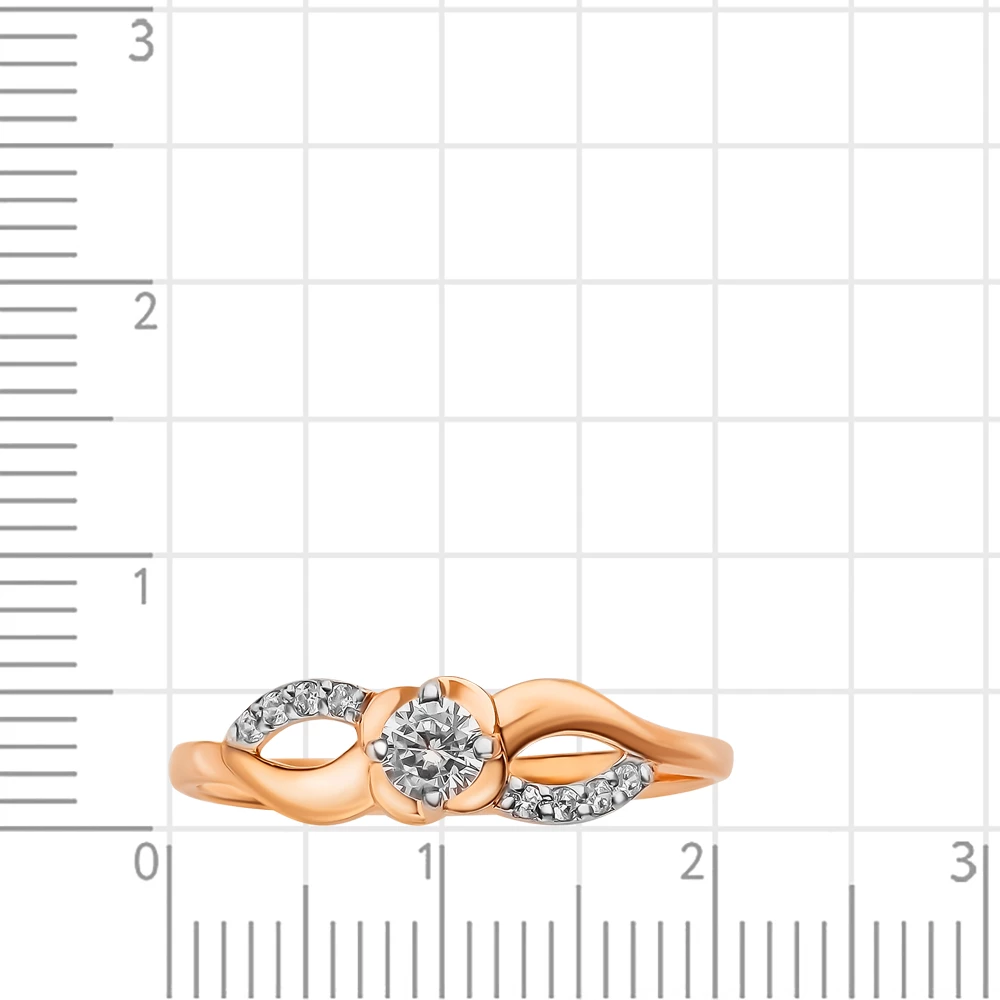 Кольцо с фианитами из красного золота 375 пробы 2