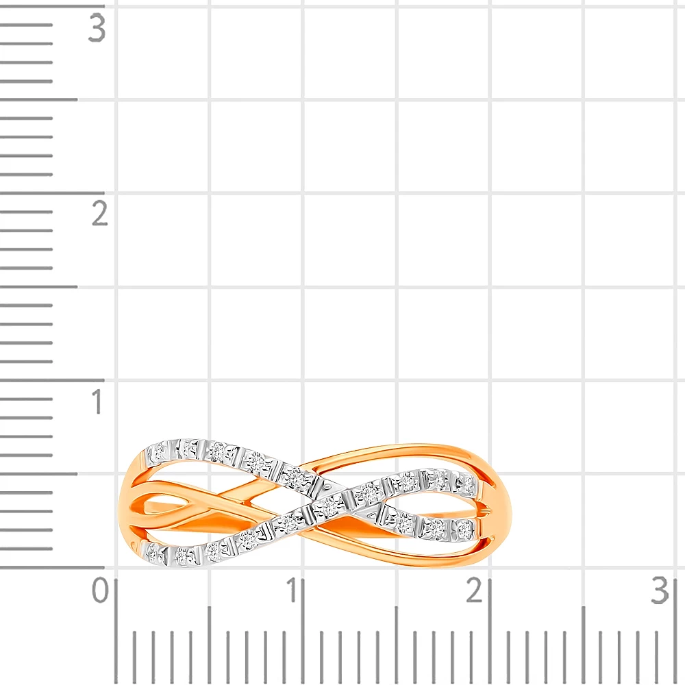 Кольцо с фианитами из красного золота 375 пробы 2