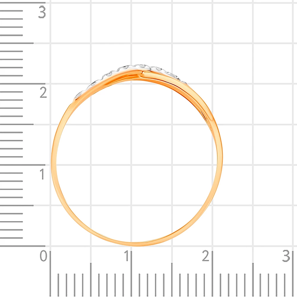 Кольцо с фианитами из красного золота 375 пробы 3