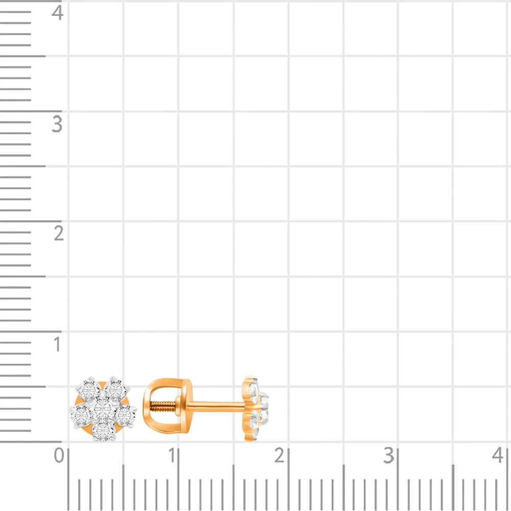 Серьги с фианитами из красного золота 375 пробы 2