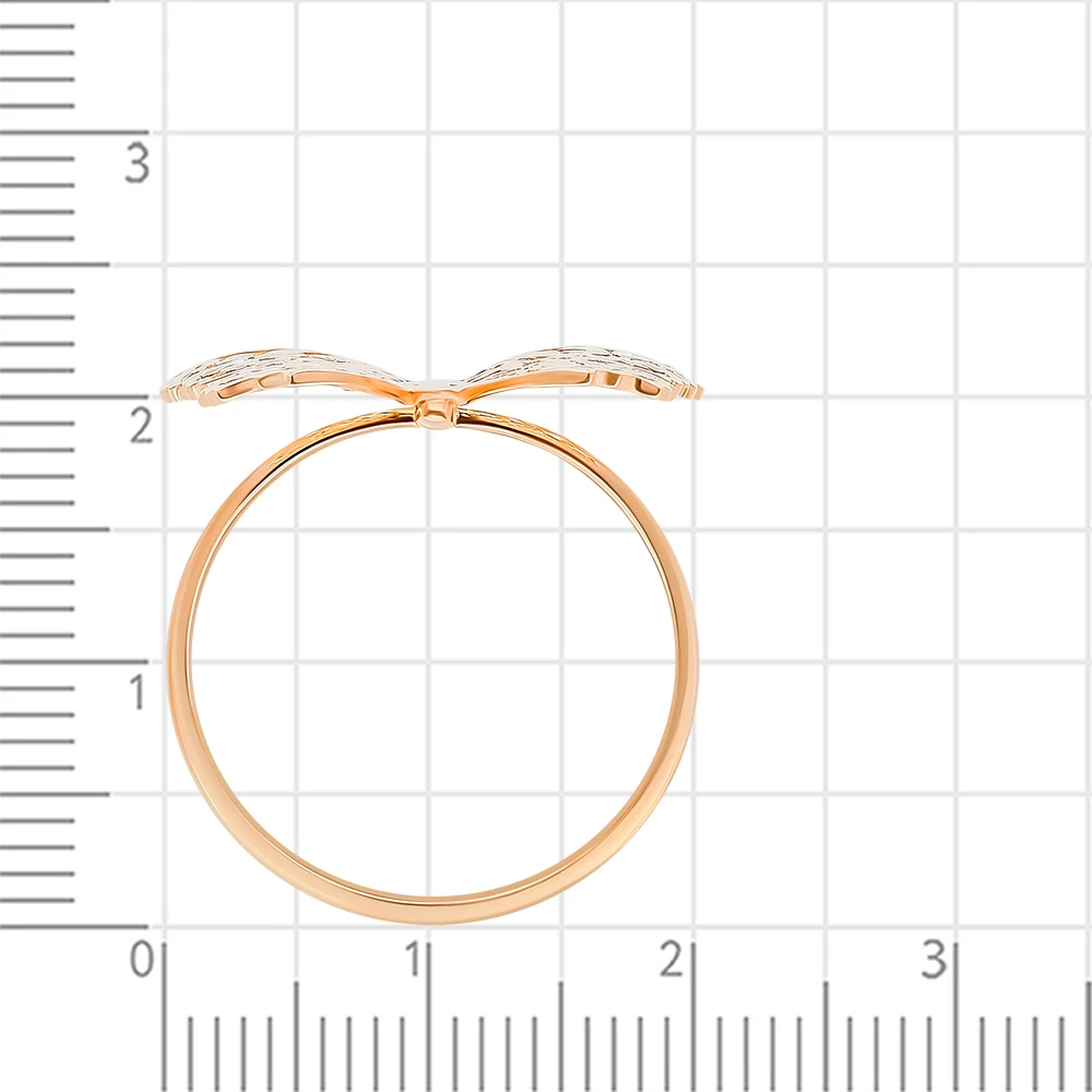 Кольцо  Бабочка из красного золота 585 пробы 3