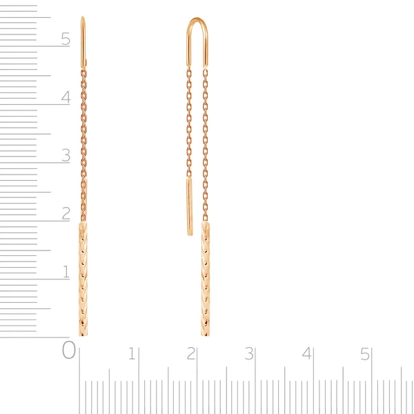Серьги-продевки из красного золота 585 пробы 2
