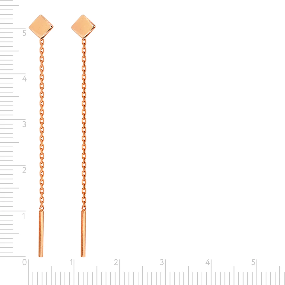 Серьги-продевки из красного золота 585 пробы 2