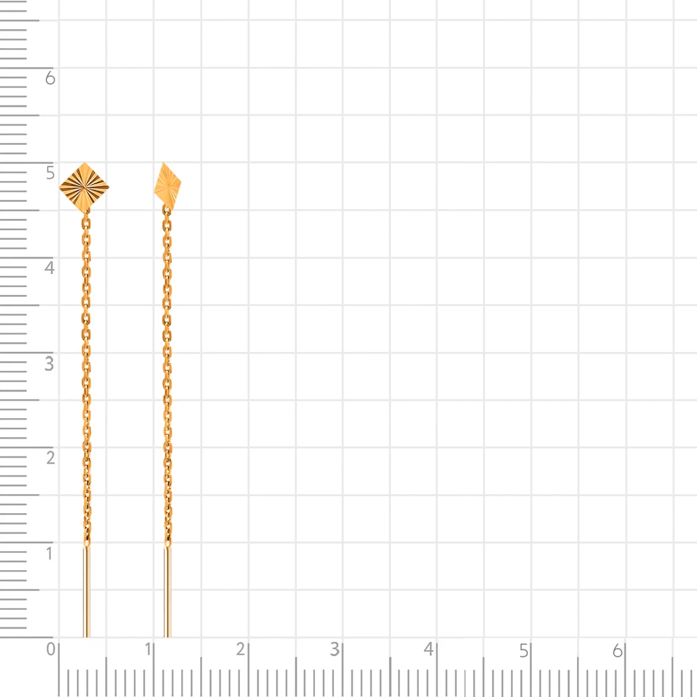 Серьги-продевки из красного золота 375 пробы 3