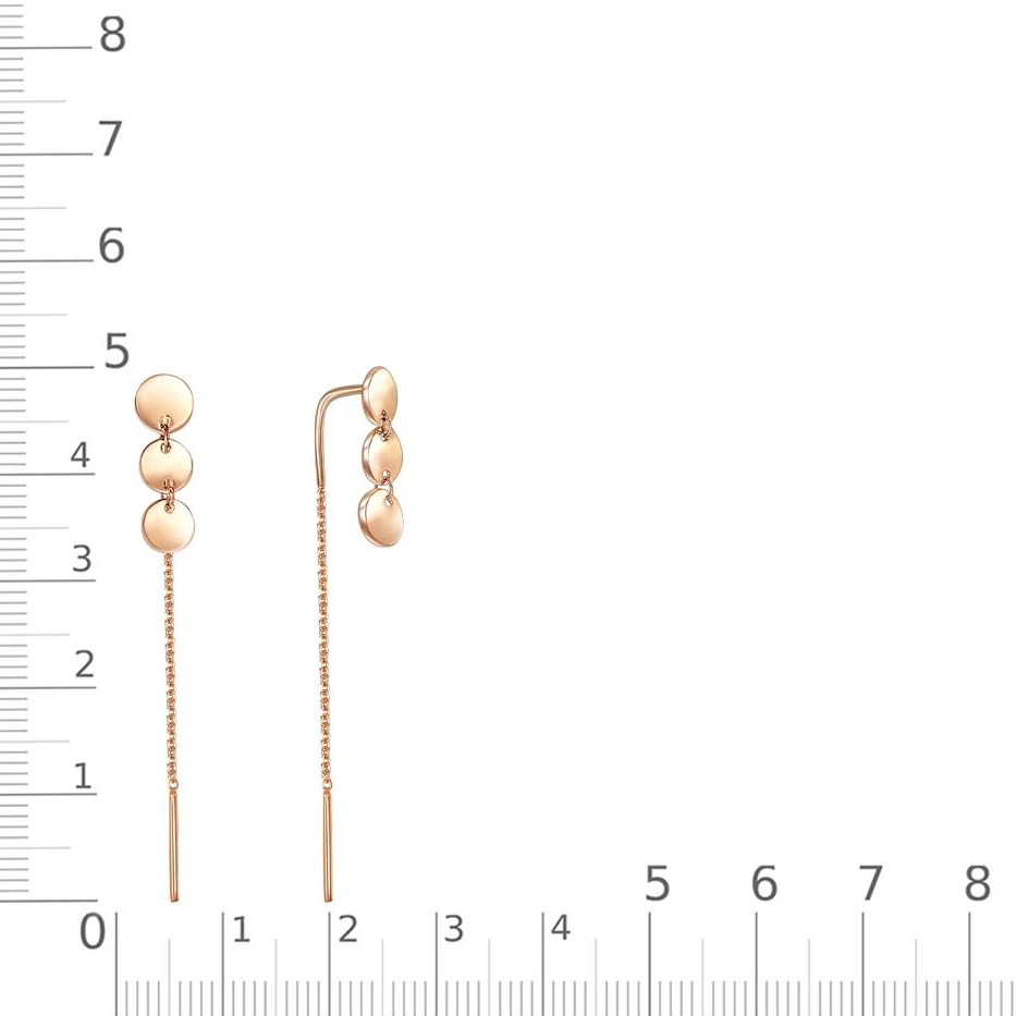 Серьги-продевки из красного золота 585 пробы 2