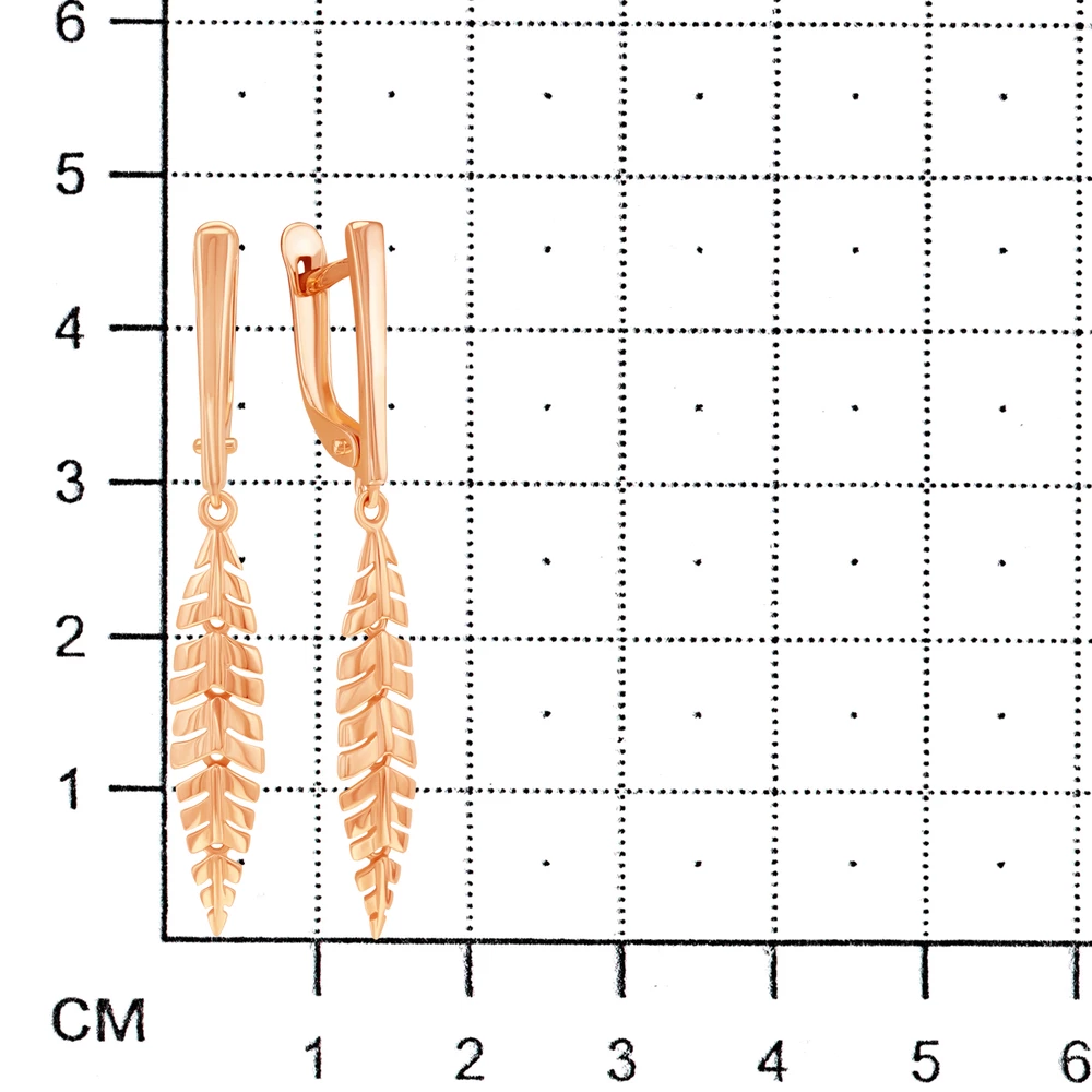 Серьги из красного золота 585 пробы 2