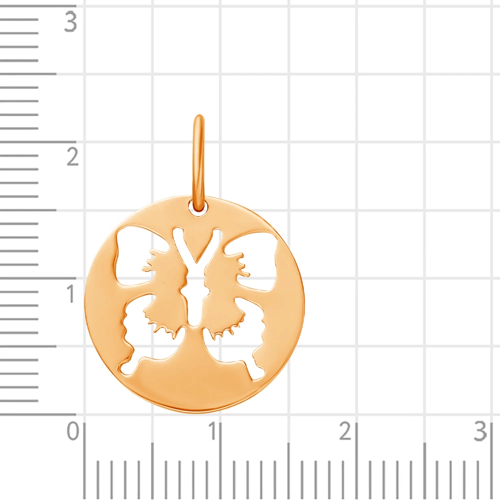 Подвес  Бабочка из красного золота 375 пробы 2
