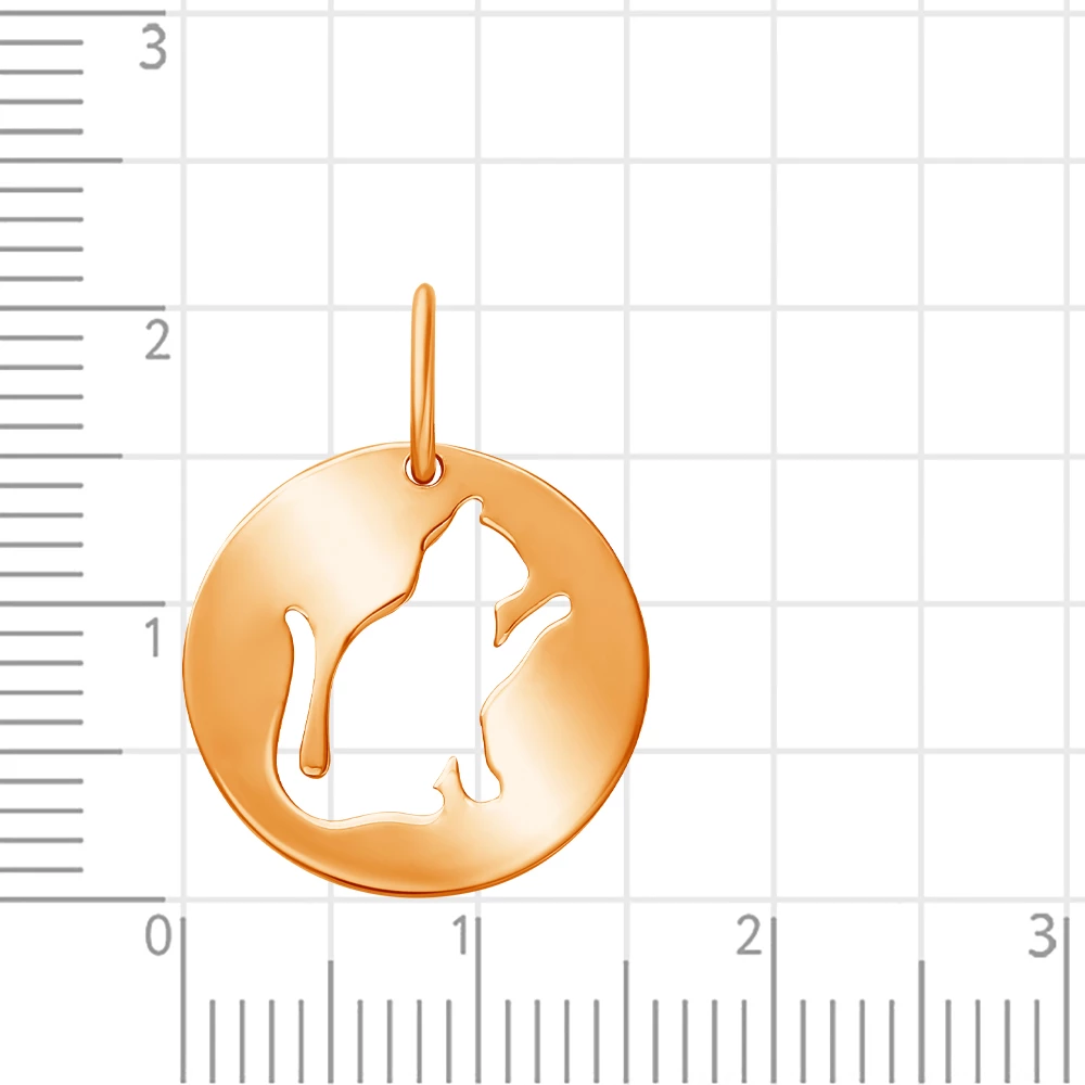 Подвес  Кошка из красного золота 375 пробы 2