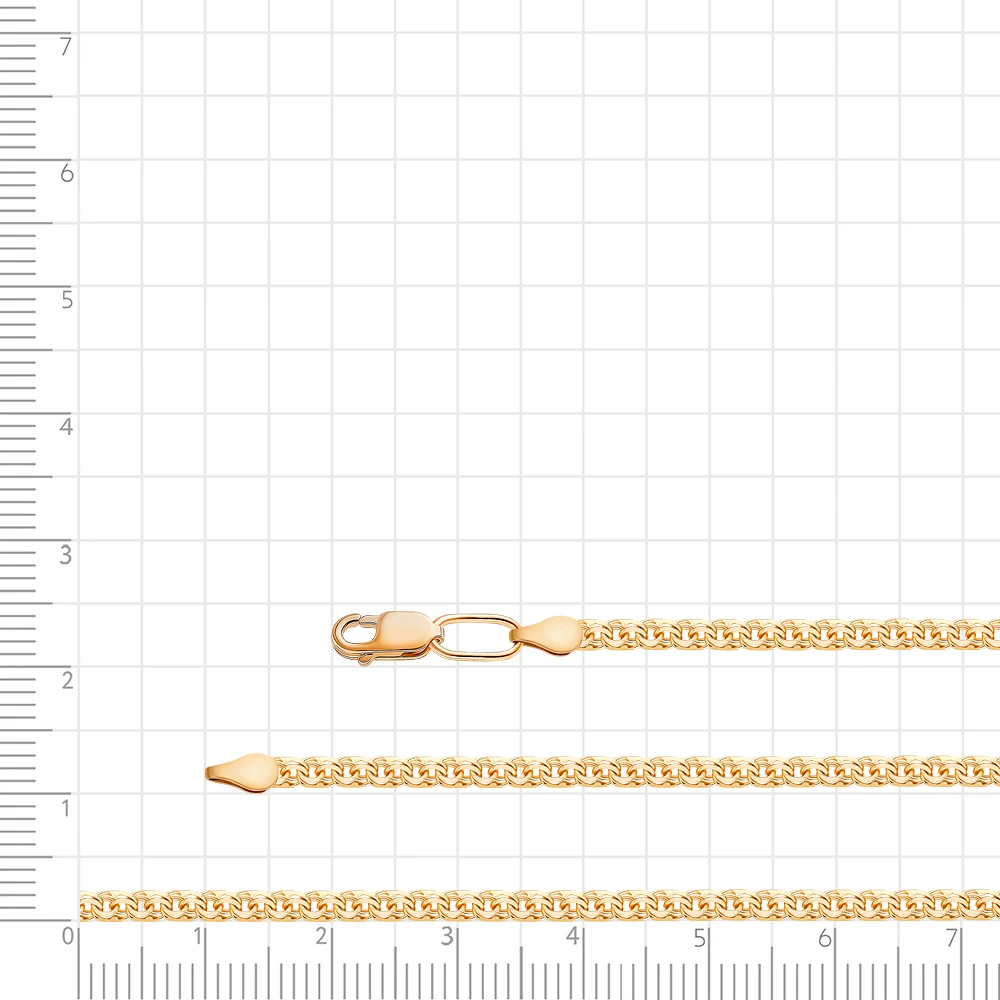 Цепь бисмарк из красного золота 585 пробы 3