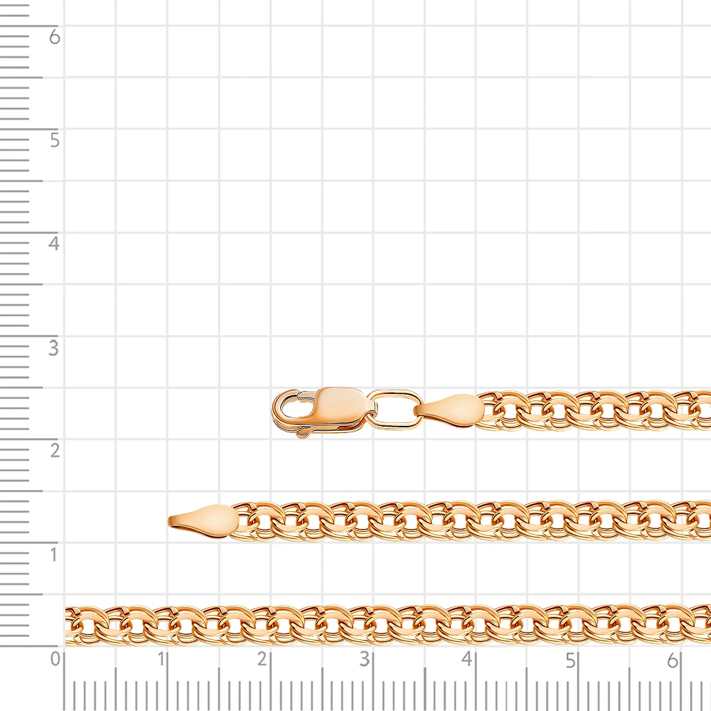 Цепь бисмарк из красного золота 585 пробы 2